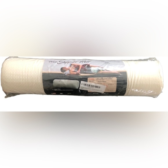 New Mr. Pillow Support Roll Neck Knee Jr Med Soft 17”X4.5” Foam Filled Ivory - Picture 1 of 4